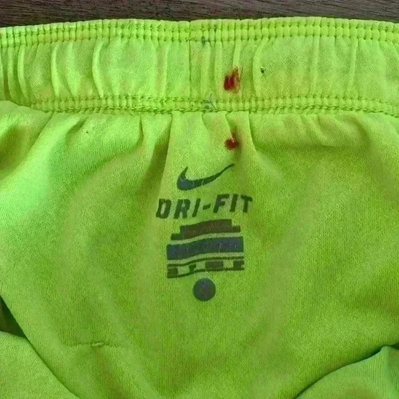 Nike Women's Athletic shorts blue stripe with bright green trim Size XS - Picture 4 of 6